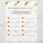 花嫁がパイナップルのシャワーゲームをするのは何歳だった (正面)