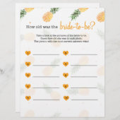 花嫁がパイナップルのシャワーゲームをするのは何歳だった (正面/裏面)