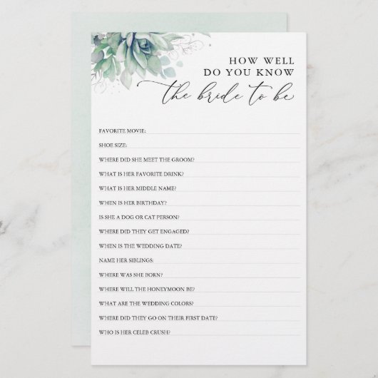 花嫁がブライダルシャワー (正面/裏面)