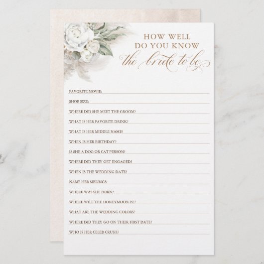 花嫁がブライダルシャワー (正面/裏面)