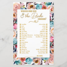 花嫁がブライダルシャワー・ゲームを選んだ