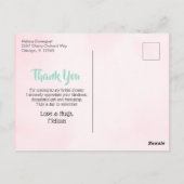 花嫁がベールに包まれブーケブライダルシャワー 感謝してい ポストカード (裏面)