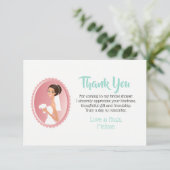 花嫁がベールに包まれブーケブライダルシャワー 感謝してい 招待状 (スタンド正面)