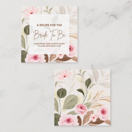 花嫁がレシピになるブライダルシャワー エンクロージャーカード (正面/裏面)