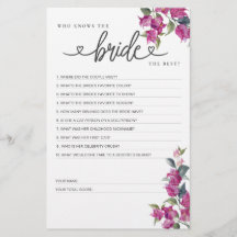 花嫁が一番よく知られているのは誰？ ブライダルシャワーゲーム