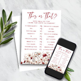 「花嫁が一番知っている」ブライダルシャワーゲーム ワイルドフラワー 招待状