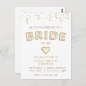 花嫁が主役のゴールド風船を祝おう ポストカード (正面/裏面)