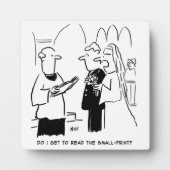 花嫁が契約書の細かい部分を確認したい カルカチュア フォトプラーク (正面)