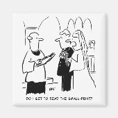 花嫁が契約書の細かい部分を確認したい カルタン マグネット (正面)