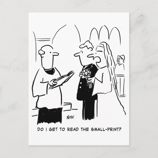 花嫁が小さなプリント漫画をチェックしたい ポストカード (正面)