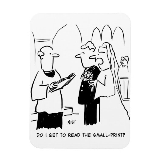 花嫁が小さなプリント漫画をチェックしたい マグネット (縦)