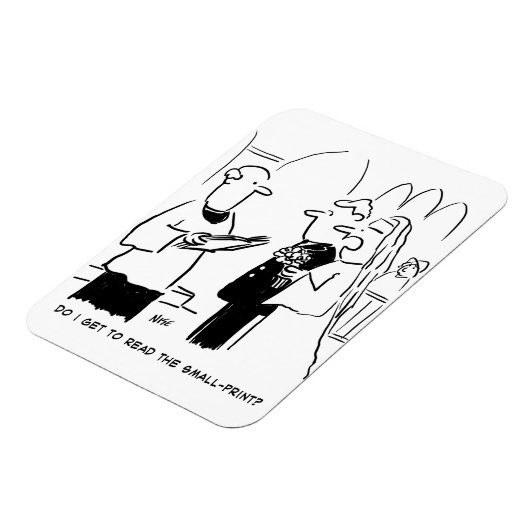 花嫁が小さなプリント漫画をチェックしたい マグネット (左側)