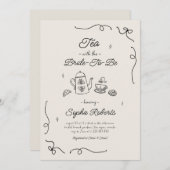 花嫁が手に入れるお茶ブライダルシャワー 招待状 (正面/裏面)