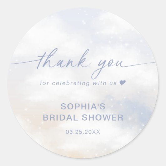 花嫁が極楽の ブライダルシャワー感謝祭 ラウンドシール (正面)