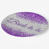 花嫁が白/シルバーパープル ペーパープレート (アングル)