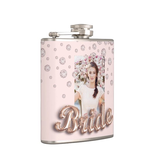 花嫁が薔薇色のゴールドとダイヤモンドの独身最後の夜 フラスク (右)