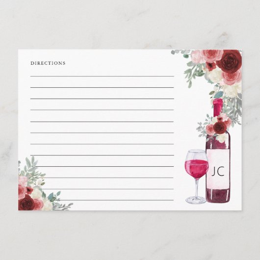 花嫁が赤ワインフローラになるレシピ エンクロージャーカード (裏面)