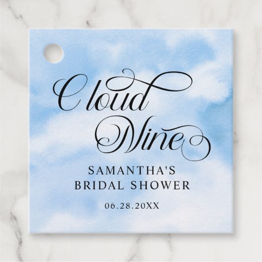 花嫁が雲の上におりる ブライダルシャワーのご案内 フェイバータグ (正面)