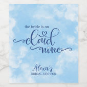 花嫁が雲9に乗っている ワインラベル (シングルラベル)