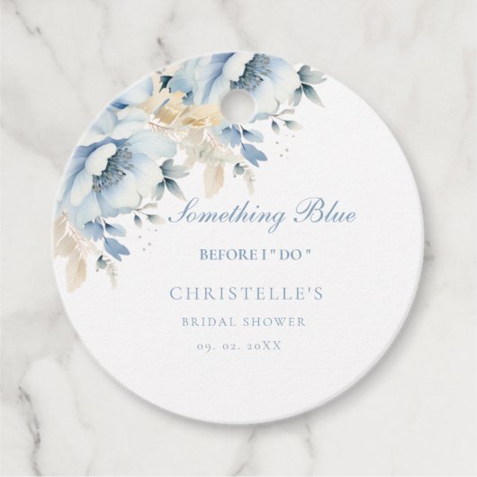 花嫁が青いものを見る前に フローラル ブライダルシャワー フェイバータグ (正面)