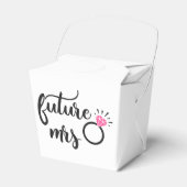 花嫁さんがブライダルシャワー結婚白黒 フェイバーボックス (正面サイド)