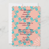 花嫁さんと花の誕生日パーティーの招待状 招待状 (裏面)