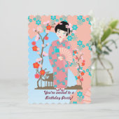 花嫁さんと花の誕生日パーティーの招待状 招待状 (スタンド正面)