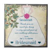 花嫁さんツリーの渦巻き形でガウンありがとう タイル (正面)