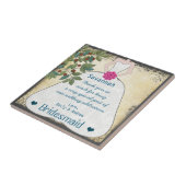 花嫁さんツリーの渦巻き形でガウンありがとう タイル (側面)