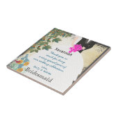 花嫁さんツリーの渦巻き形でガウンありがとう タイル (側面)