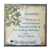 花嫁さんツリーの渦巻き形でガウンありがとう タイル (正面)