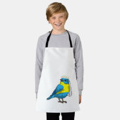 花嫁としての鳥と花のリース エプロン (着用した状態)