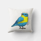 花嫁としての鳥と花のリース クッション (裏面)