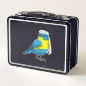 花嫁としての鳥と花のリース メタルランチボックス (裏面)