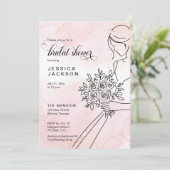 花嫁とほこりっぽいピンクの水色 招待状 (スタンド正面)