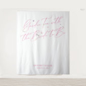 花嫁とガーデンティーバックブライダルシャワー タペストリー (正面)