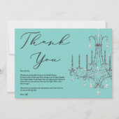 花嫁とコシャンデリアブルーありがとう 招待状 (正面)