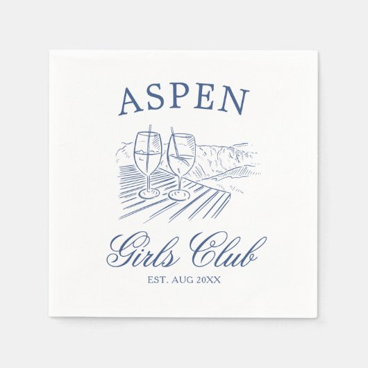 花嫁とスキー&ハワイ バックウィークエンド スタンダードカクテルナプキン (正面)