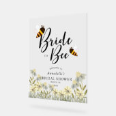 花嫁とビーフローラブライダルシャワーへようこそ アクリルサイン (傾斜)