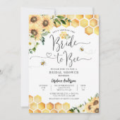 花嫁とビー素朴ブライダルの結婚カップル・シャワー 招待状 (正面)