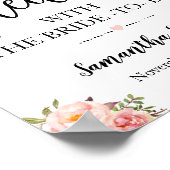 花嫁とピンクのボヘミアンスタイルの結婚式のお茶会をしよう ポスター (角)