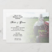 花嫁とファームトラクターカントリーリハーサルディナー 招待状 (正面/裏面)