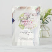 花嫁とフラワーブーケ結婚ーズ 招待状 (スタンド正面)