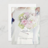 花嫁とフラワーブーケ結婚ーズ 案内ポストカード (正面/裏面)
