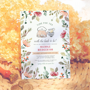 花嫁と一緒にお茶を飲む時間  ブライダルシャワー 招待状