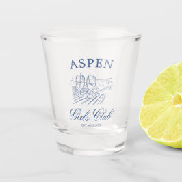 花嫁と一緒にスキー後のパーティー 週末の最後の夜 ショットグラス