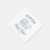 花嫁と一緒にスキー後のパーティー 週末の最後の夜 スタンダードカクテルナプキン (角)