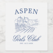 花嫁と一緒にスキー後のパーティー 週末の最後の夜 ワインラベル (シングルラベル)