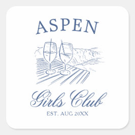 花嫁と一緒にスキー後のパーティー 週末前の最後の夜 スクエアシール