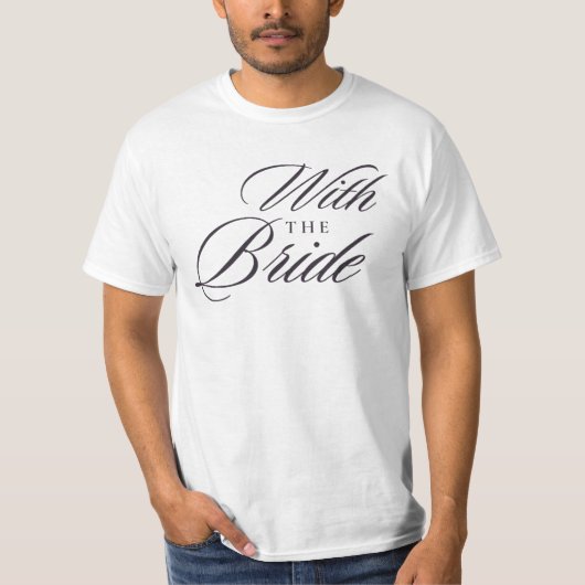 花嫁と共に エレガントな筆記体Tシャツ | 結婚式 Tシャツ (正面)